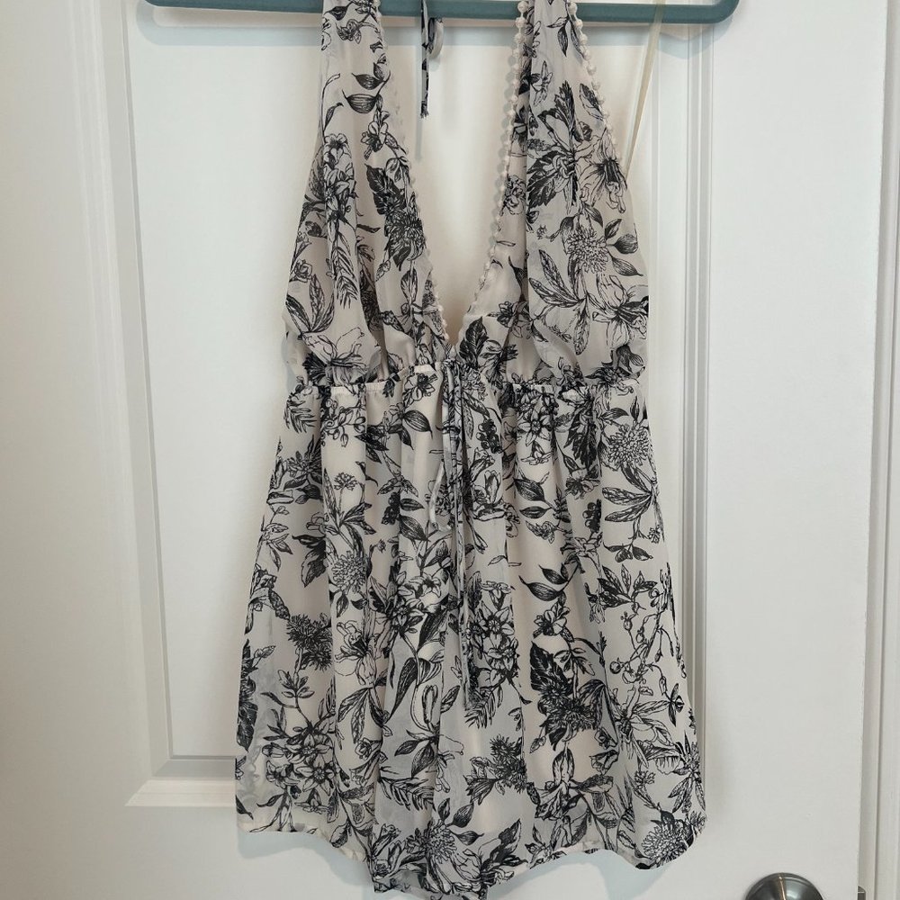 Black & White Halter Romper Size S/M